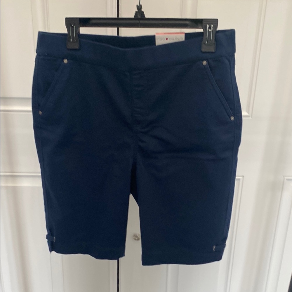 Intro Navy Flat Front Shorts